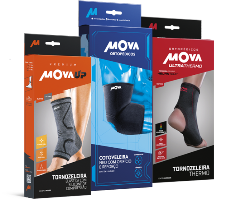 Foto de produtos da MOVA, e atrás a palavra 'Movimente-se'.